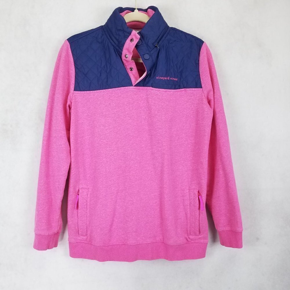 Vineyard Vines Performance Pullover Sweater 1/4 Snap Pink Womens S Outdoors